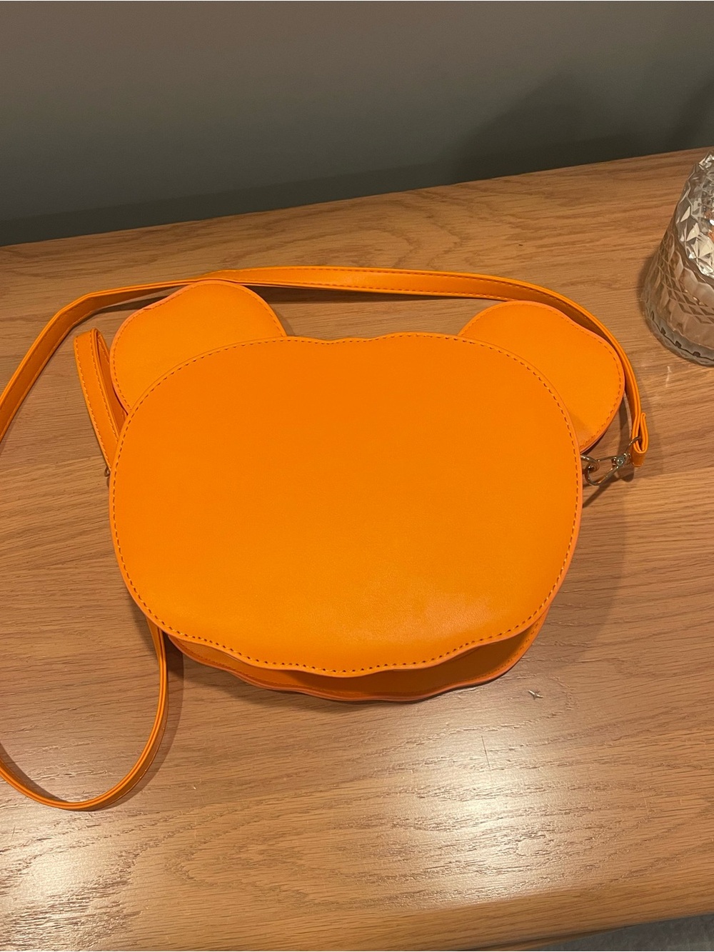 NEW Disney Orange Mickey Pumpkin Face Crossbody Bag - Picture 5 of 7